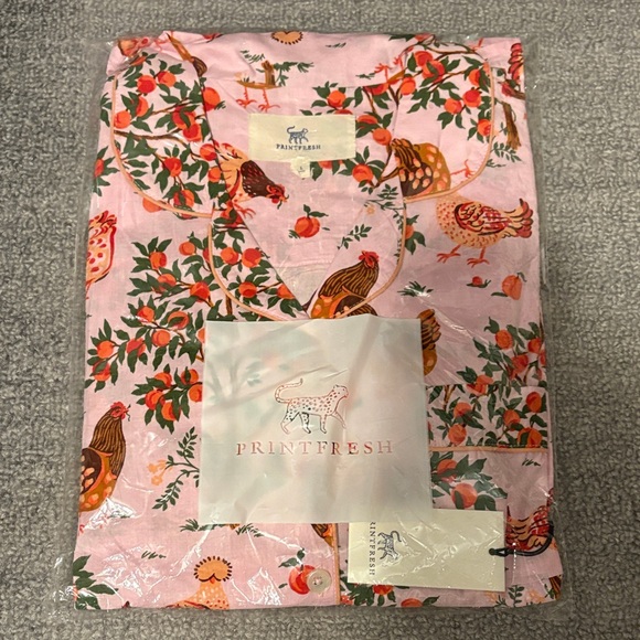 Printfresh Women’s Long Pajama Set - Hen House - Picture 2 of 6